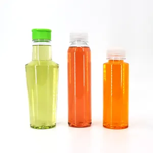 Kreative lange Bärenform PET-Blasenflasche aus Kunststoff mit Ringgriff-Kappen Saft Tee Energiegetränke Getränke-Flasche 350 ml 500 ml