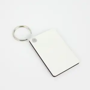 Porte-clés carré en bois MDF, personnalisé par Sublimation, pendentif à transfert thermique, blanc, cadeau à faire soi-même, bricolage, 50 pièces