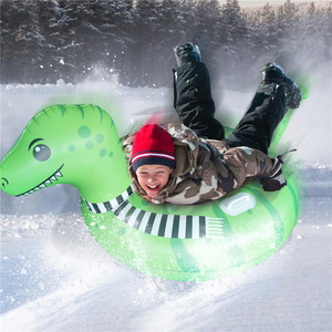 Inflatable Dinosaur Snow Tube 170x107x80cm Green PVC Adult Skiing Toy Universal Use - Product Image 4