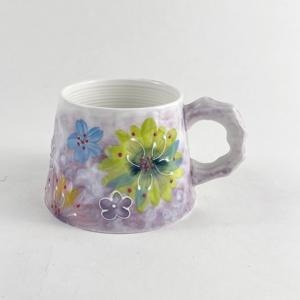 Gran vientre púrpura <span class=keywords><strong>caléndula</strong></span> flor patrón taza nueva bajo vidriado Taza de cerámica pintada con boca estrecha para té y <span class=keywords><strong>café</strong></span> - Product Image 1
