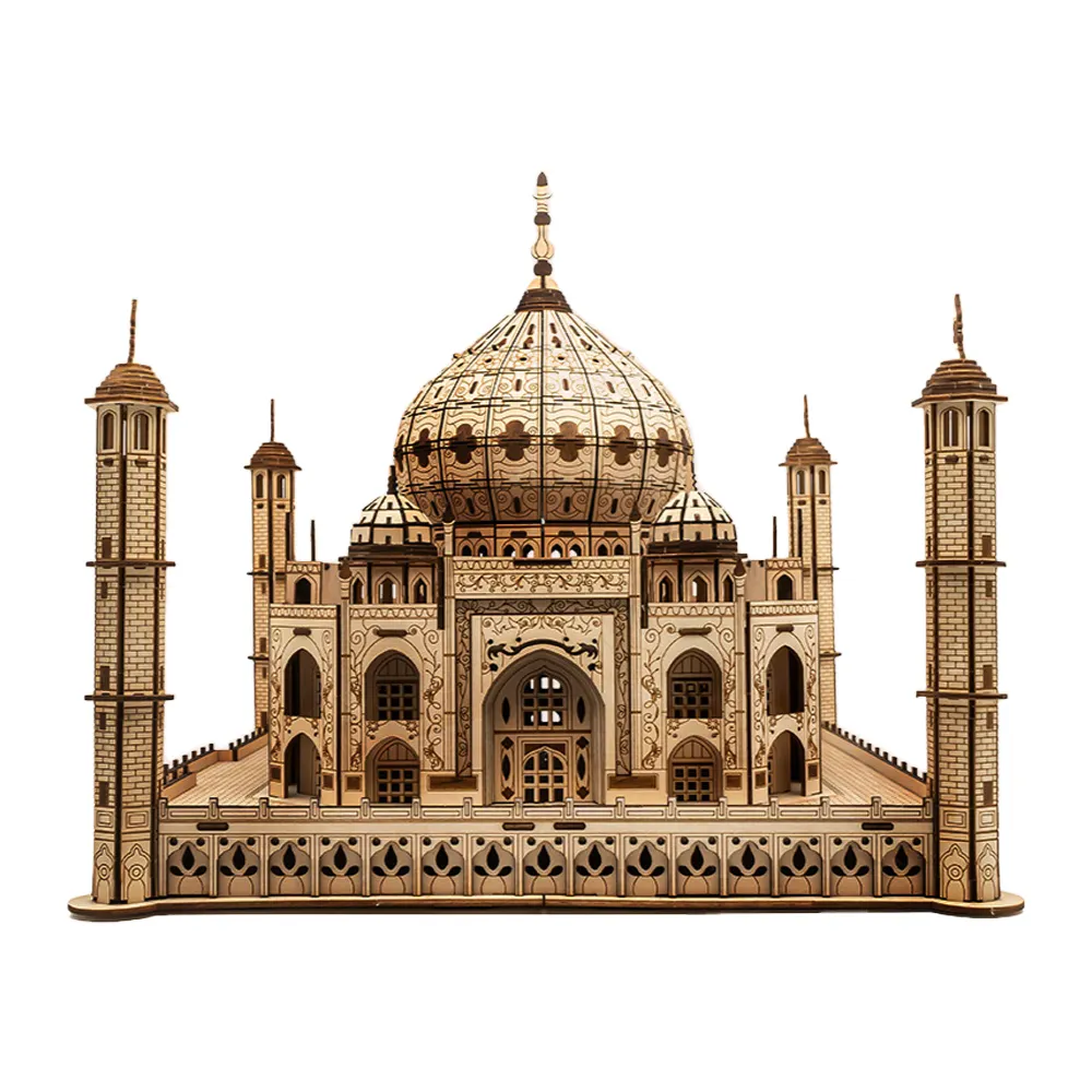 National Geographic 3D Wooden Puzzle Taj Mahal India Architecture 3D Jigsaw Building Model Kit Gifts for Adults Kids Woman Men
