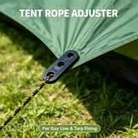 Tendeur de corde en plastique PP moulé par injection OEM ODM à 3 trous, glissière antidérapante pour ligne de tirage de tente, accessoires de camping en plein air