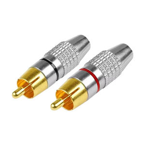 Conector RCA Phono Chapado en Oro, Conector de Audio y Video YY 4023 Rojo Negro de 1 Pin - Product Image 1