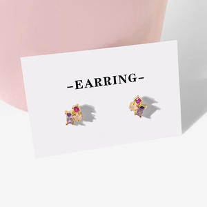 Pendientes <span class=keywords><strong>de</strong></span> tuerca <span class=keywords><strong>de</strong></span> piedras preciosas <span class=keywords><strong>de</strong></span> circonia, joyerí<span class=keywords><strong>a</strong></span> personalizada <span class=keywords><strong>de</strong></span> estilo minimalista, China, venta al por mayor - Product Image 5