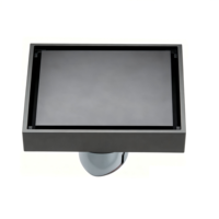 Siphon de sol carré en acier inoxydable 304, finition bronze brossé, avec insert invisible pour carrelage et couvercle amovible
