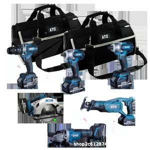 Lityum elektrikli el matkap darbeli matkap anahtarı tornavida makinesi açı öğütücü elektrikli çekiç aracı Set paslanmaz - Product Image 5