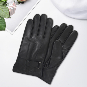 <strong>Mens</strong> Custom <strong>Black</strong> Goatskin <strong>Leather</strong> <strong>Gloves</strong> Winter Warm Driving Motorcycles Sheepskin Touch Screen <strong>Gloves</strong> Ski Casual Travel Sports - Product Image 4