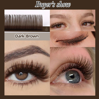 Extension de cils de couleur caramel Faux cils individuels en vison couleur chocolat Méga extensions de cils couleur marron sarcelle moka