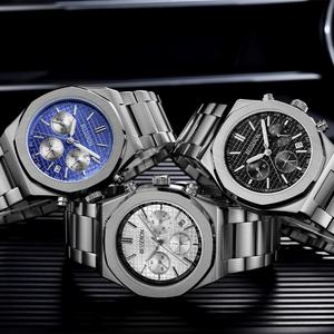 Custom Chronograph <b>Watch</b> <b>Waterproof</b> Stainless Steel Wristwatch for <b>Men</b> Calendar Design <b>Waterproof</b> Quartz Wristwatches - Product Image 6