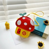 Sac à bandoulière pour femme en cuir PU, adorable petit sac en forme de champignon de dessin animé