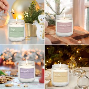 <span class=keywords><strong>Ambientador</strong></span> para decoración del hogar, vela perfumada grande, juego de regalo, tarro de cristal con etiqueta privada, <span class=keywords><strong>velas</strong></span> de cera de soja y vainilla - Product Image 2