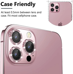 กระจกนิรภัย2.5D กรอบเพชรโลหะสีสันสดใสตัวป้องกันเลนส์กล้องสำหรับ iPhone 17 16 15 14 13 12 PRO MAX - Product Image 6