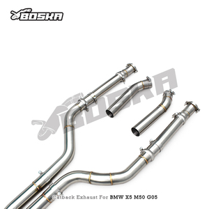 Tuyaux d'échappement Catback en acier inoxydable sur mesure pour BMW X5 M50i 4.4TT 2019-2024 Boska Racing Pipe avec silencieux à valve Performance - Product Image 2