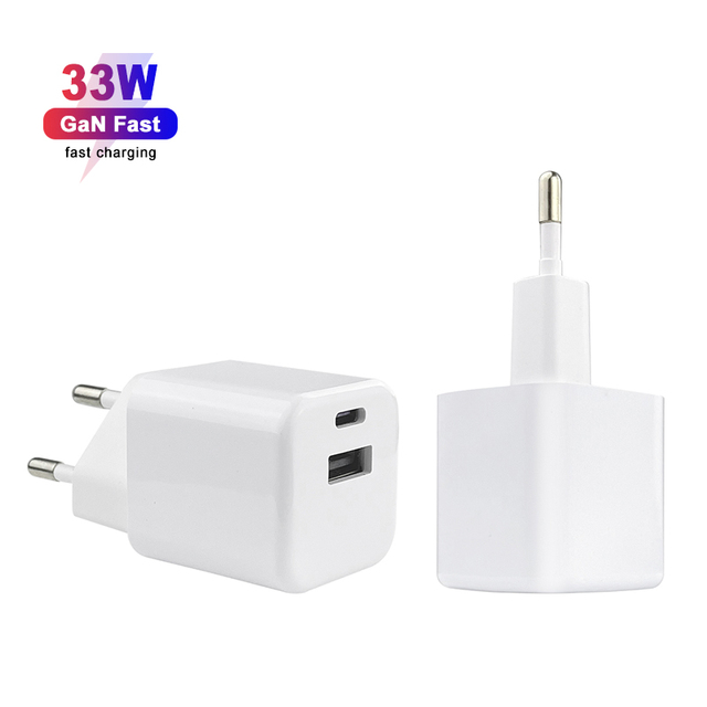OEM 30W GaN Fast Charging Adapters 2 Devices USB Type C PPS Phone Charger EU Power Supply Mobile Phone Charger