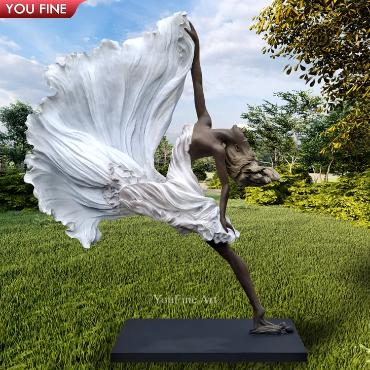 कस्टम जीवन-आकार कांस्य नग्न नृत्य लड़की मूर्तिकला प्रतिमा