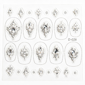 Autocollants de strass pour nail art, luxe, incrustés de zircon et de perles, motif floral, entièrement sertis, motifs de pierres précieuses pré-arrangés pour la décoration de manucure DIY - Product Image 6