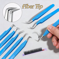 Pince à cils de haute précision personnalisée gratuite pour extensions de cils en volume, outil en acier inoxydable fait main