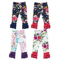 New fashion Custom Printed Pants girls solid color tight pants children's blank casual pants for baby girls