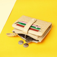 Tas genggam kulit PU untuk wanita, tas dompet kulit PU Multi kartu Kasual, tas Clutch ritsleting ganda aman, tas penyimpanan gaya buaya untuk wanita harga pabrik