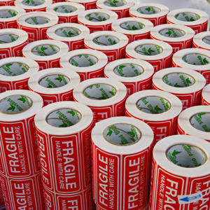 Tùy chỉnh in không thấm nước bán bóng dính dán dễ vỡ cho vận chuyển bao bì nhãn - Product Image 3