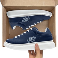 Logo personnalisé motif de fleurs tropicales MQ chaussures classiques de skateboard chaussures de sport pour hommes en vrac en cuir semelle épaisse baskets décontractées