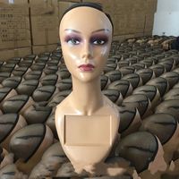 Tête de Mannequin Réaliste en PVC pour Perruques, Cheveux Naturels, Souriant, Femme, Épaules, pour Présentation de Perruques