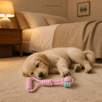 Jouet à mâcher et à tirer pour chien et chat en corde de coton tressée de luxe pour un jeu interactif