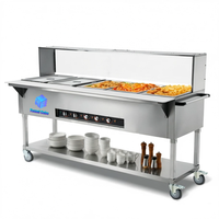 Bain-marie électrique commercial, vitrine chauffante de comptoir pour aliments, station de maintien au chaud pour buffet, équipement de restaurant