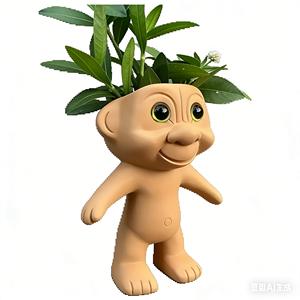 Lustiger Troll-Puppen-Blumentopf, Niedlicher Harz-Pflanzkübel für Heim- und Gartendekoration - Product Image 4