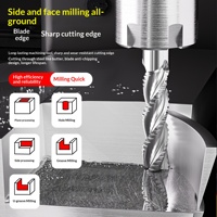Fraise à dégrossir en acier au tungstène à 3 cannelures pour aluminium, pour centre d'usinage CNC