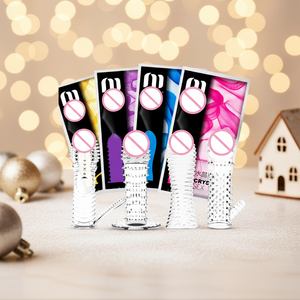 Manchon de préservatif en silicone à pointes de cristal G Point pour homme - Product Image 1