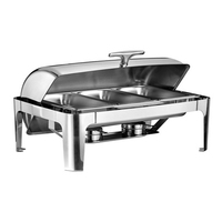 2025 Edelstahl Sichtbarer Buffet ofen Ovale und quadratische Chafing Dish mit Kunststoffst änder Küchen ausstattung