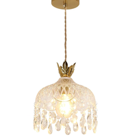 Lampe suspendue moderne à motif floral, luminaire suspendu créatif en cristal avec hauteur réglable, plafonnier doré avec douille E27