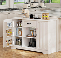 Buffet de 45 pouces avec tiroirs et portes, meuble autoportant pour bar à café, armoire de rangement pour cuisine, salle de bain, salon