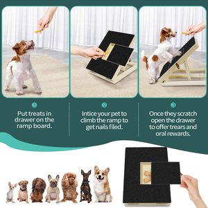 Tabla de rascado cuadrada de madera Petdom para perros con caja para premios, almohadilla antiestrés y lima de uñas, juguete para perros - Product Image 3