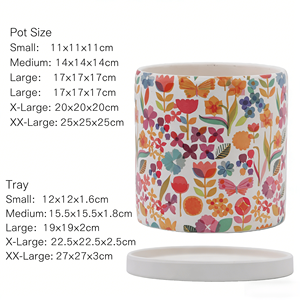 Maceta de Cerámica con Estampado de Flores Nórdicas, Transpirable, Ecológica, Duradera, con Orificio de Drenaje para Uso en Suelos, para Suculentas y Phalaenopsis - Product Image 5