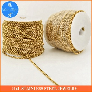 18K זהב מצופה נירוסטה עגול בלצ 'ר שרשרת עבור תכשיטי ביצוע מפעל סיטונאי - Product Image 6