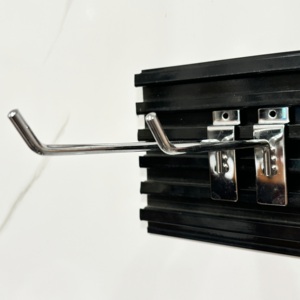 Hot bán siêu thị slatwall đơn Chrome sắt kim loại <span class=keywords><strong>PEG</strong></span> Hooks cho MDF Board thép cửa hàng hiển thị - Product Image 1