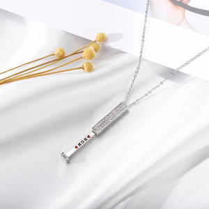 Hainon Luxury Micro Cubic zircone collana I Love You Mom collana con ciondolo placcato oro rosa regali gioielli all'ingrosso - Product Image 5