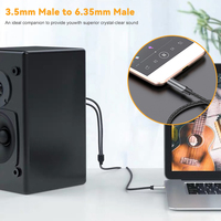 Câble en nylon tressé de 3,5mm à 6.35mm Connecteur en cuivre plaqué or 24K Câble audio HIFI pour haut-parleur 28AWG