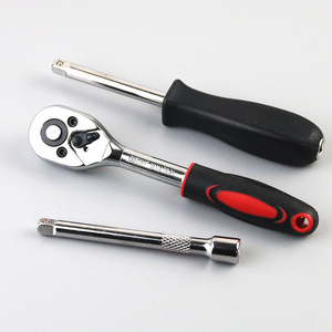 Huyo Stainless Steel Repair Tool Kits Combination Ratchet Torque Spanner 1/4-Inch <b>Socket</b> Wrench Set Auto Repair Mechanic Tools - Product Image 5
