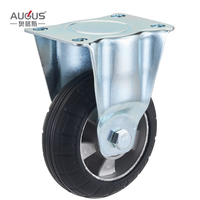Roues à roulettes en caoutchouc noir de haute qualité de 3, 4 et 5 pouces avec noyau en aluminium pour chariot industriel à haute capacité de charge