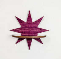 Mini étagère en cristal étoile en bois, petit bougeoir, décoration d'art mural, étagère flottante