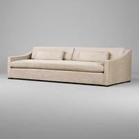 Canapé sectionnel 2 places sur mesure, style designer haut de gamme, avec accoudoirs inclinés classiques et coussin de banquette, pour hôtel/villa/projet commercial