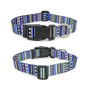 Collier pour chien personnalisé avec logo du fabricant, style western, joli, écologique, en sangle de polyester réglable pour animaux de compagnie - Product Image 1