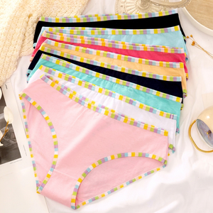 Women's <b>Low</b>-Rise Comfortable Hipster Solid Color Soft 100% Cotton Breathable Seamless Underwear Anti-Bacterial Flexible Daily - Product Image 1