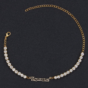 Bracelet de cheville en acier inoxydable plaqué or <span class=keywords><strong>et</strong></span> argent pour femme, 12 signes d'horoscope, chaîne de cheville - Product Image 3