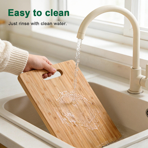 Juego de 3 Tablas de Cortar de Bambú para Cocina con Orificio para Colgar, Fácil de Limpiar, 99.9% Antibacteriano, Material Natural Nan - Product Image 5