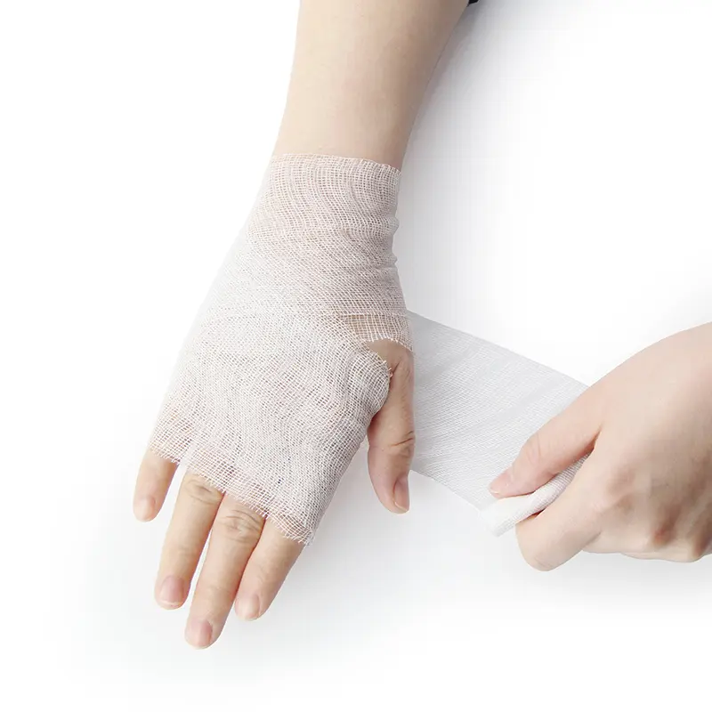 100% yumuşak pamuk bandaj ilk yardım ağrı kesici elastik dayanıklı tek kullanımlık yaralanma koruyucu gazlı bez bandaj