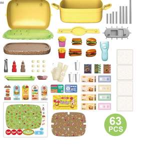 <span class=keywords><strong>Happy</strong></span> Little Chef Kitchen Toy 3 en 1 Almacenamiento de hamburguesas Juego de cocina Juguetes y comidas - Product Image 6